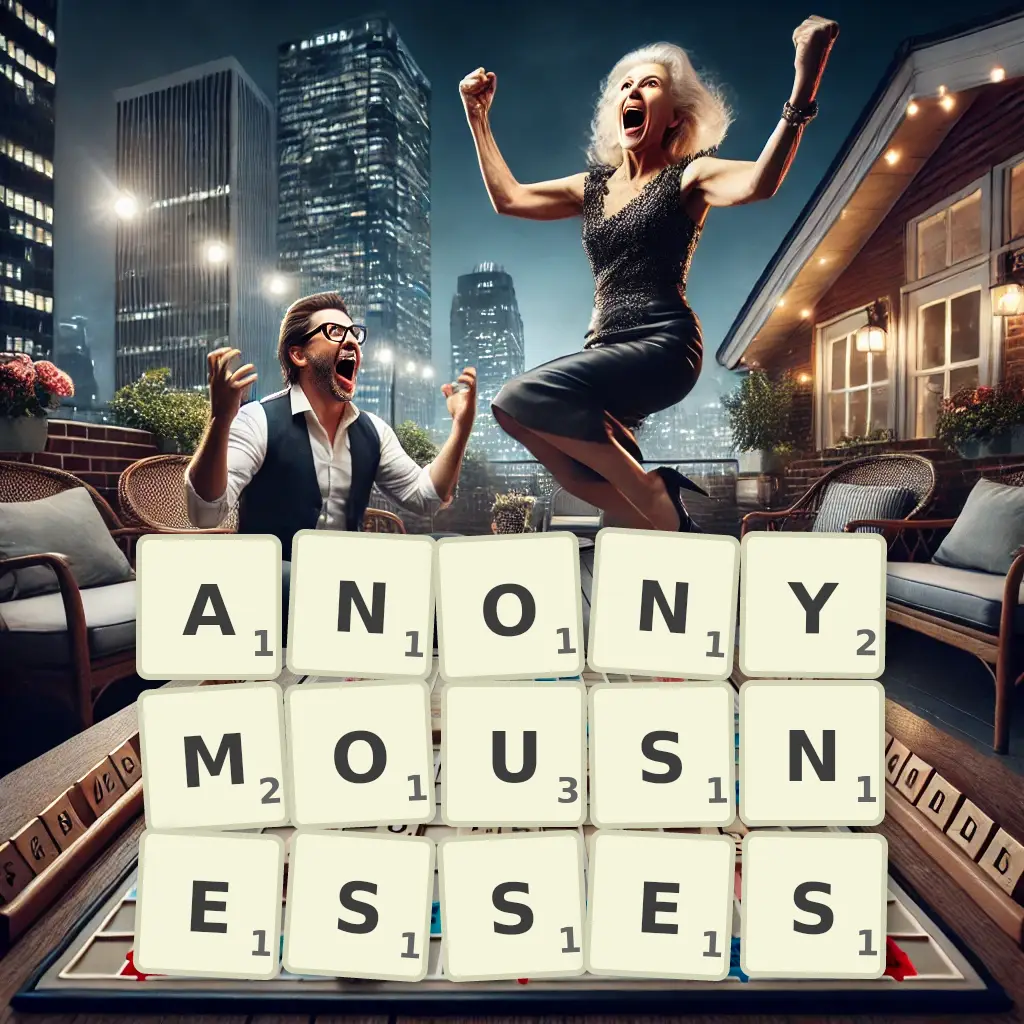 List of words with letters ANONYMOUSNESSES Words with letters ANONYMOUSNESSES