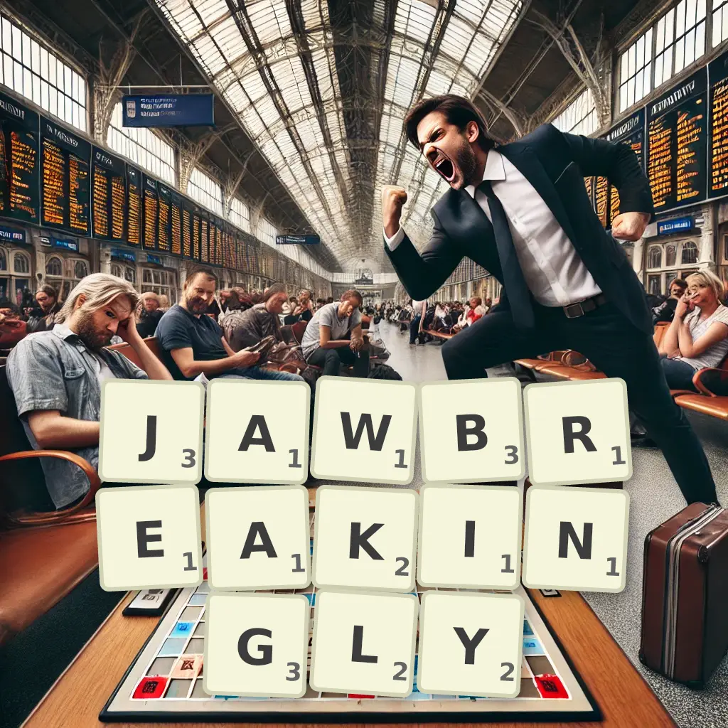 Words with letters JAWBREAKINGLY