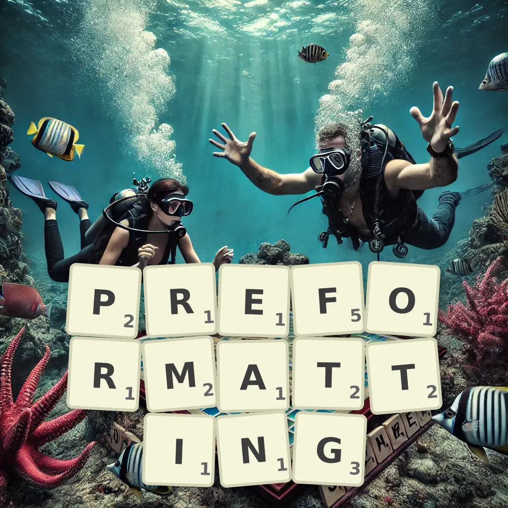 Words with letters PREFORMATTING