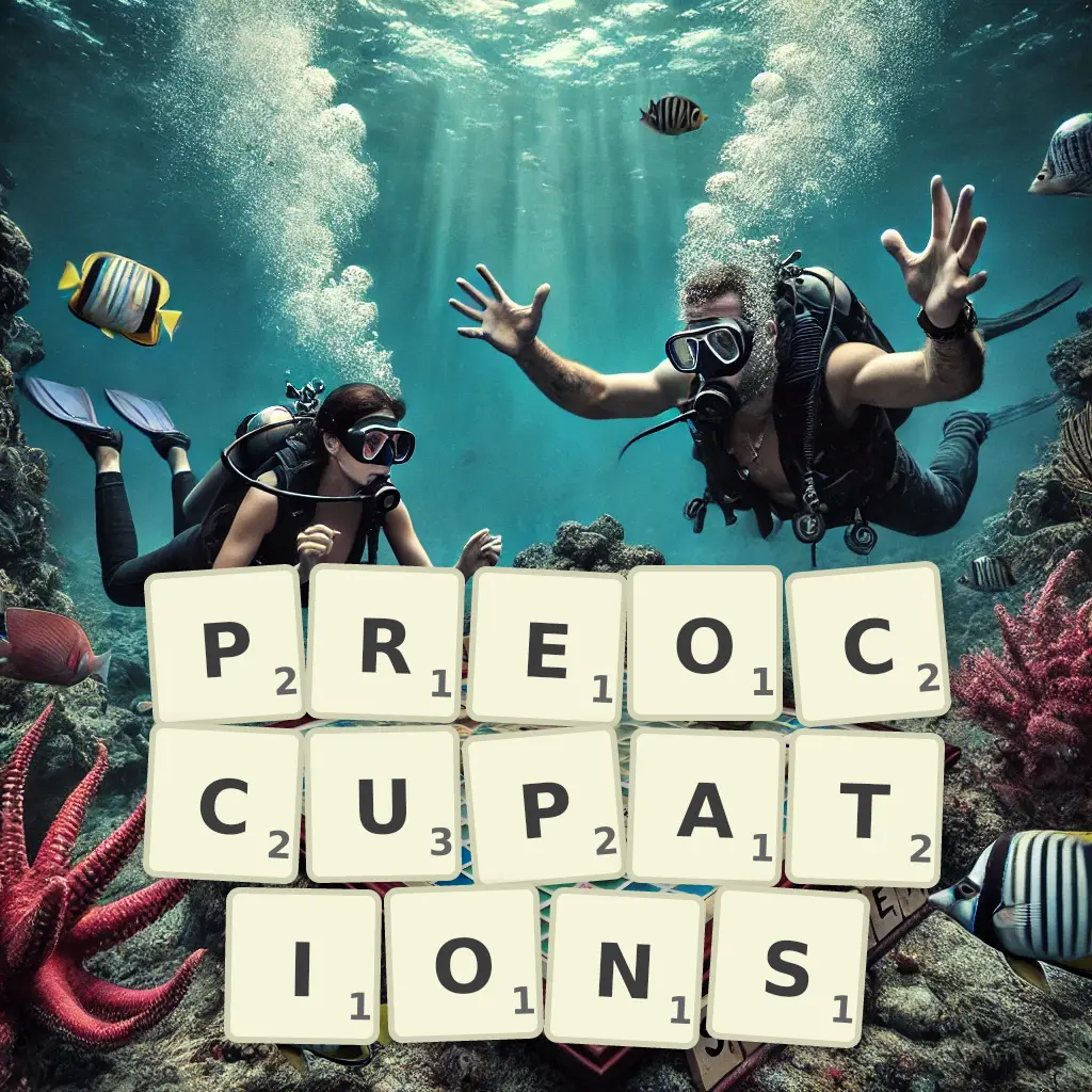 Words with letters PREOCCUPATIONS