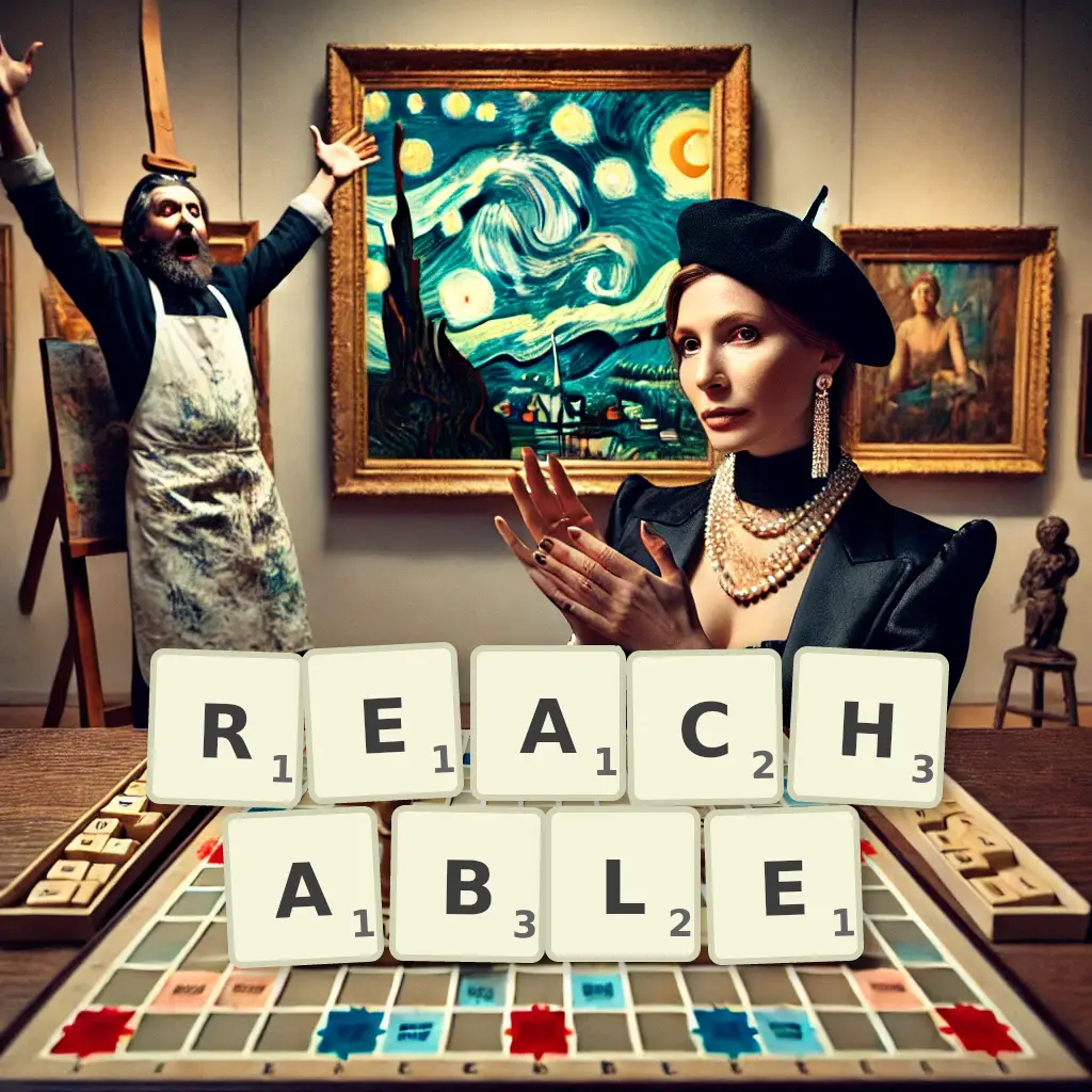 List of words with letters REACHABLE Words with letters REACHABLE