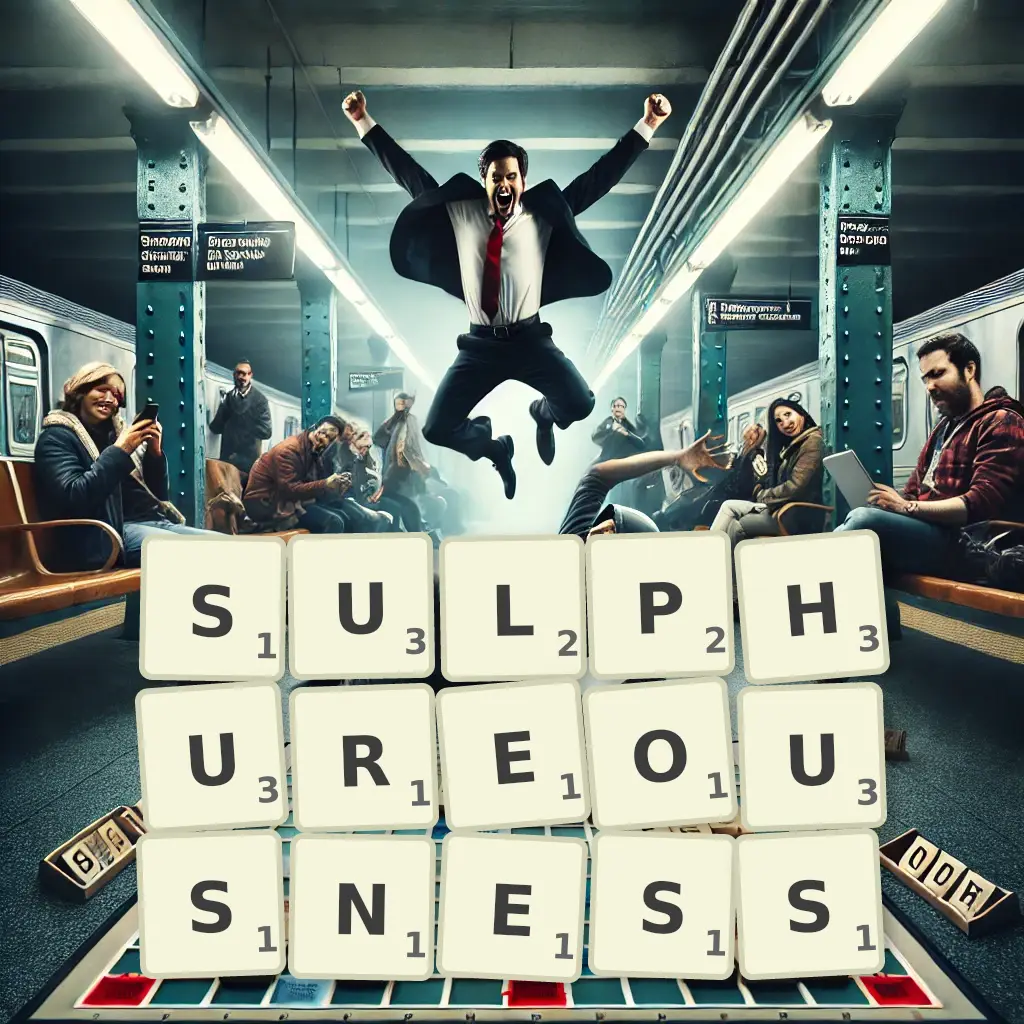 List of words with letters SULPHUREOUSNESS Words with letters SULPHUREOUSNESS