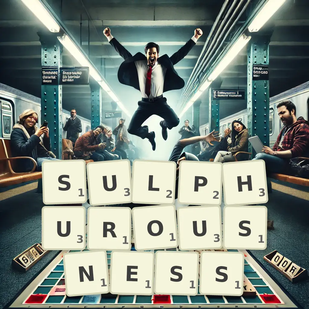 List of words with letters SULPHUROUSNESS Words with letters SULPHUROUSNESS