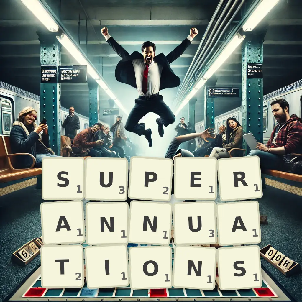 Words with letters SUPERANNUATIONS