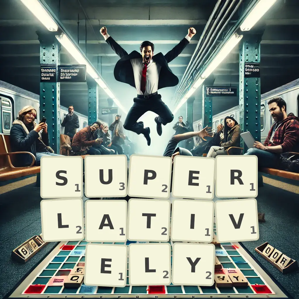 Words with letters SUPERLATIVELY