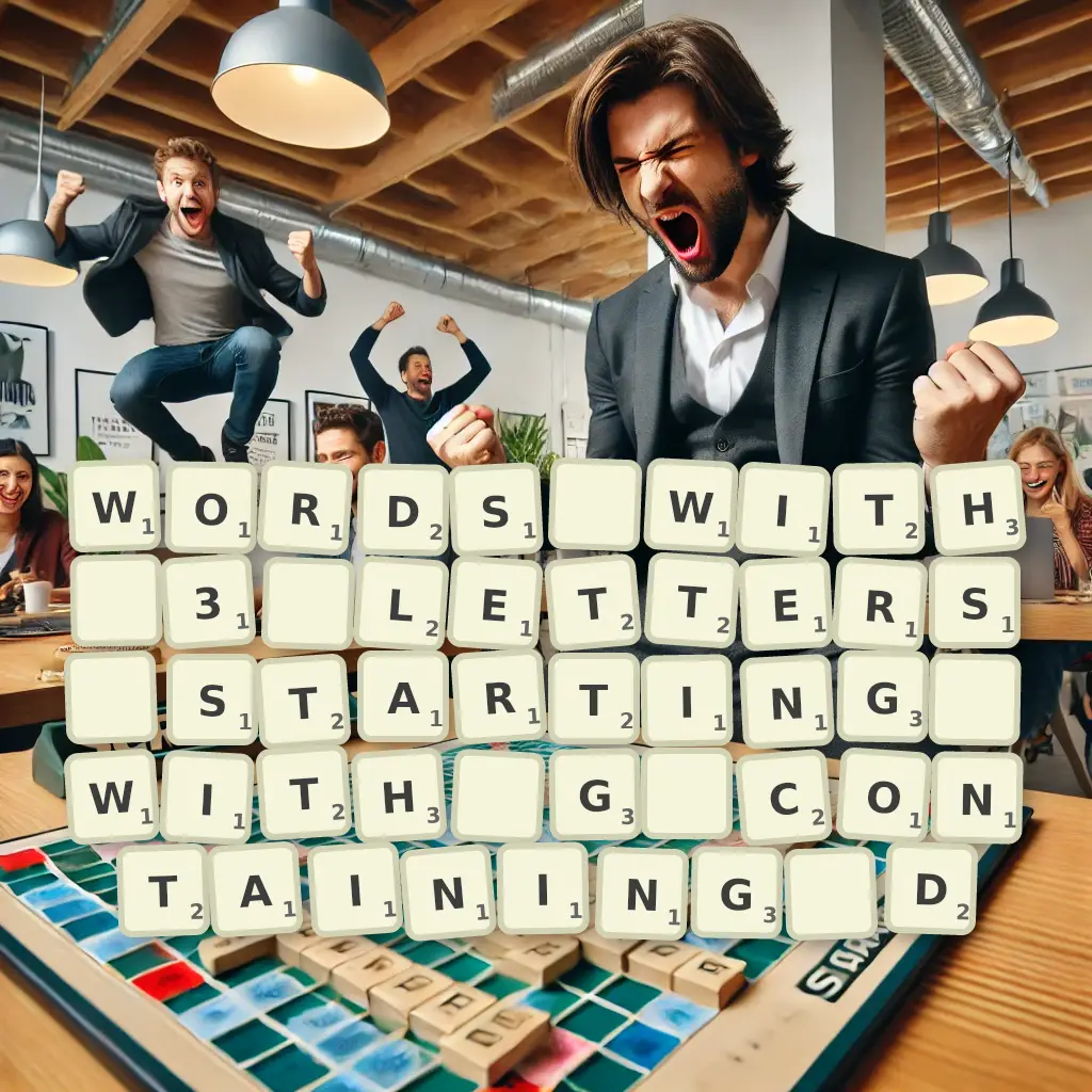 Words with 3 letters, starting with G, containing D