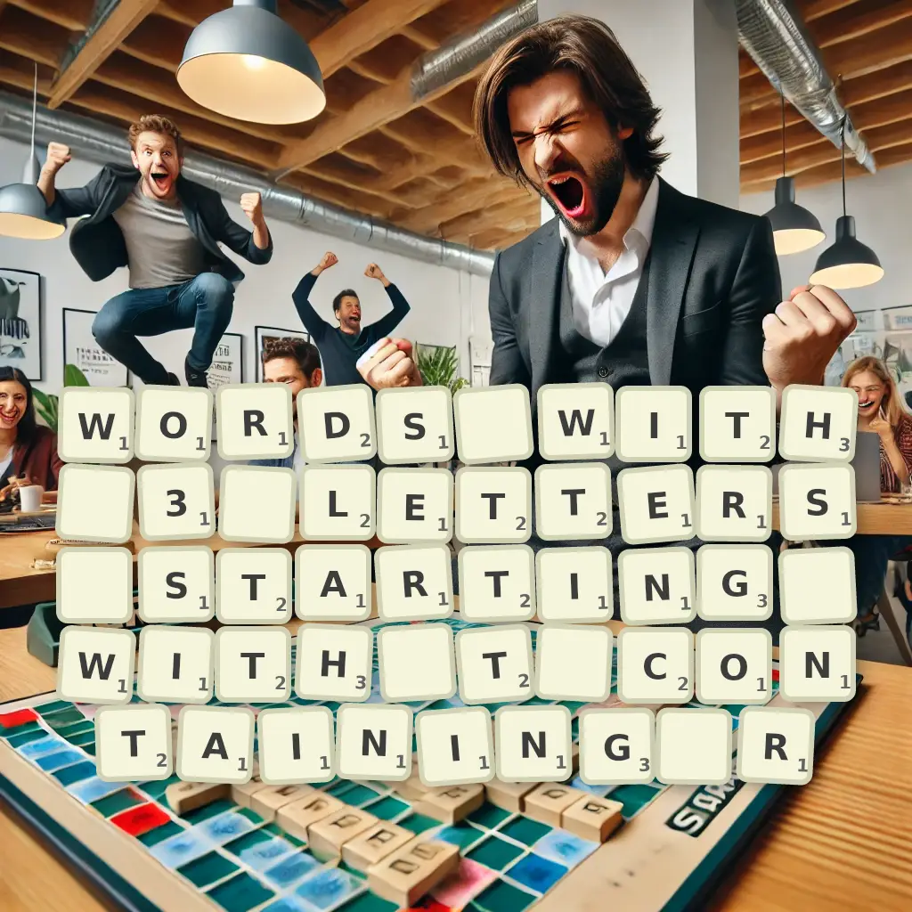 Words with 3 letters, starting with T, containing R