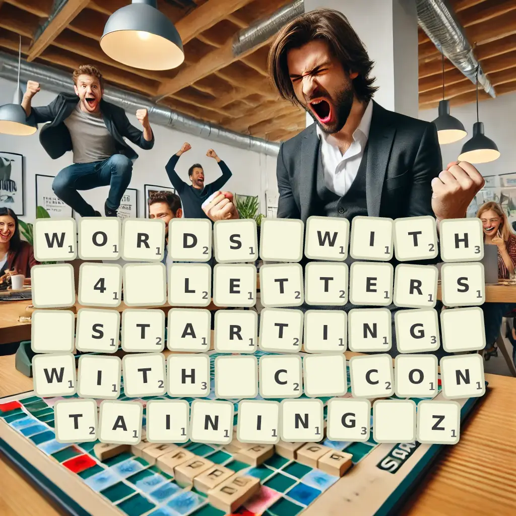 Words with 4 letters, starting with C, containing Z