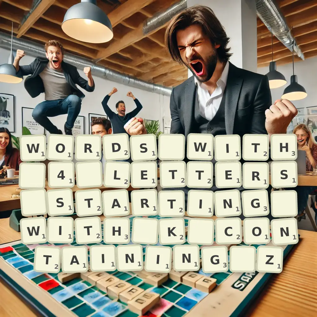 Words with 4 letters, starting with K, containing Z
