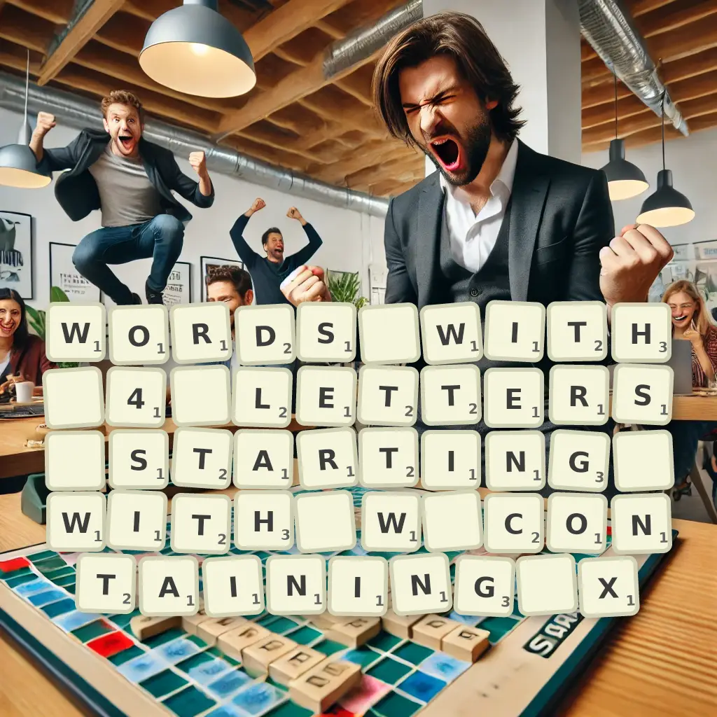Words with 4 letters, starting with W, containing X